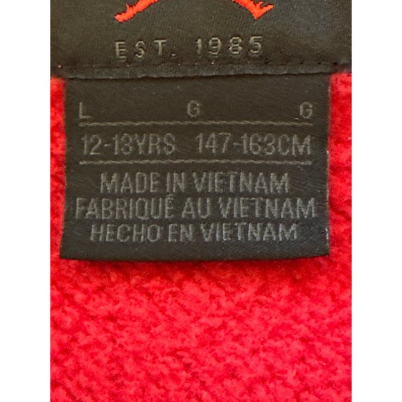 Jordan Air EST 1985 Red and Black Boys Long Sleeve Hoodie Cotton Polyester Blend - Picture 8 of 12